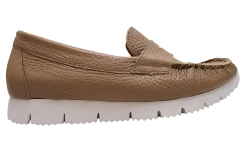 【arui_toe 39512 グレージュ】本革コンフォートローファー